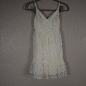Hollister Mini Dress‎ XS Ivory Spaghetti Strap Lace